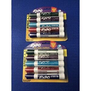 EXPO CHISEL TIP 5 COUNT VIBRANT COLOR MIX DRY ERASE MARKERS